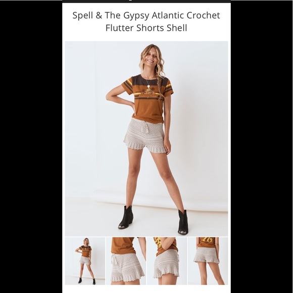 Spell Atlantic crochet boho shorts S - Picture 4 of 14